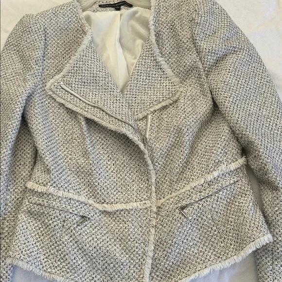 White House Black Market Tweed Gray Blazer - Picture 4 of 5